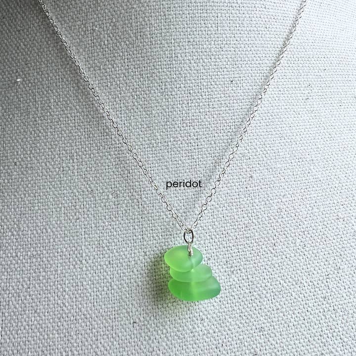 Generosity Company - Wholesale Pendant/Charm Necklace - Sea Glass Necklace 18" Silver Chain7