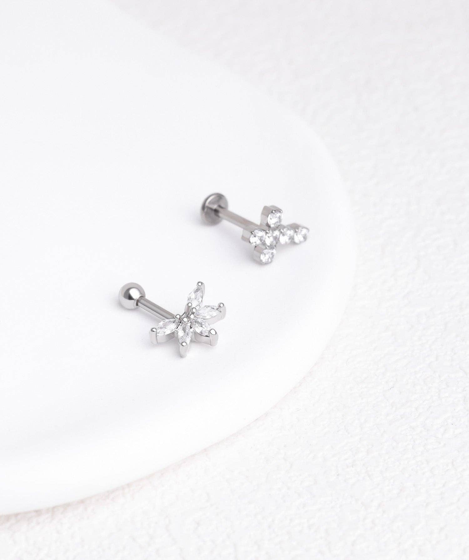 oumo jewelry - Wholesale Stud/Post Earrings - Titanium Cross Gems Stud4