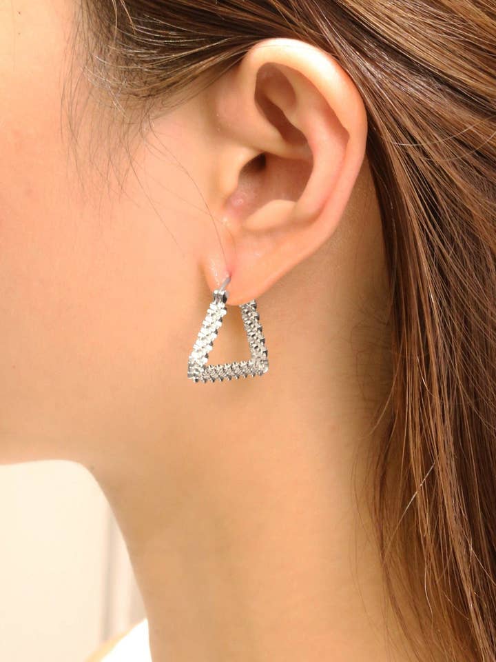 14K Dipped Triangle Hoop Earrings for wholesale by MiMi Wholesale