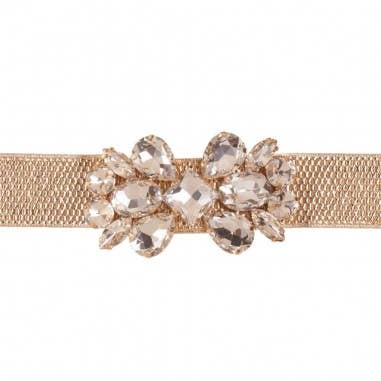 Flormoda - Vente Ceinture – femme - Ceinture de fête dorée Adele avec bijoux1