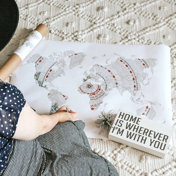 Anna Grunduls Design - Wholesale Poster - Mandala World Map Coloring Poster3