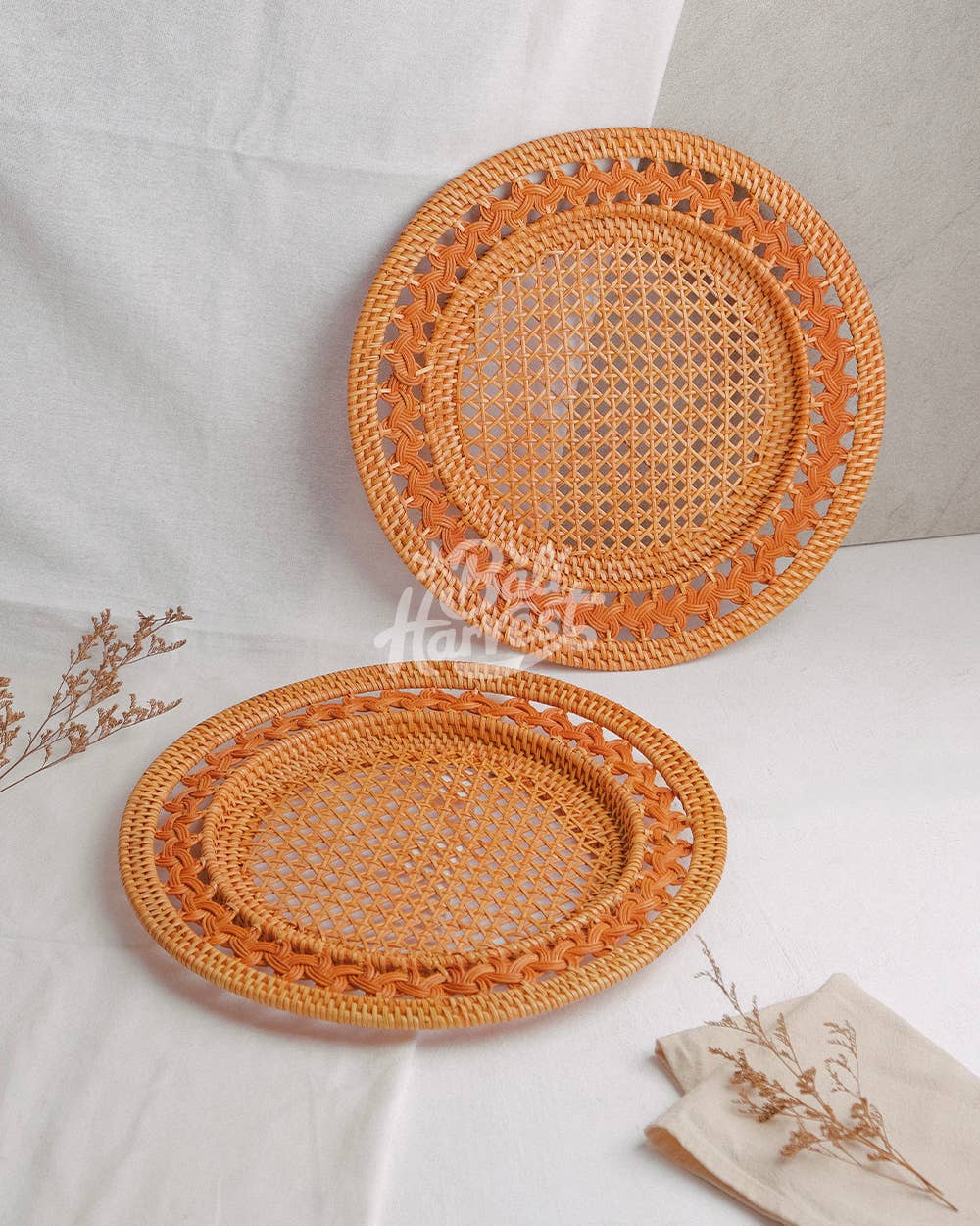 Bali Harvest - Vendita all'ingrosso Sottopiatti - Sottopiatto in rattan intrecciato aperto Gendis2