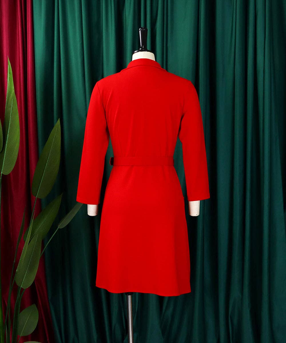 Aria Romance - Wholesale Dress - Women's - Pleated Patchwork Blazer Dress9