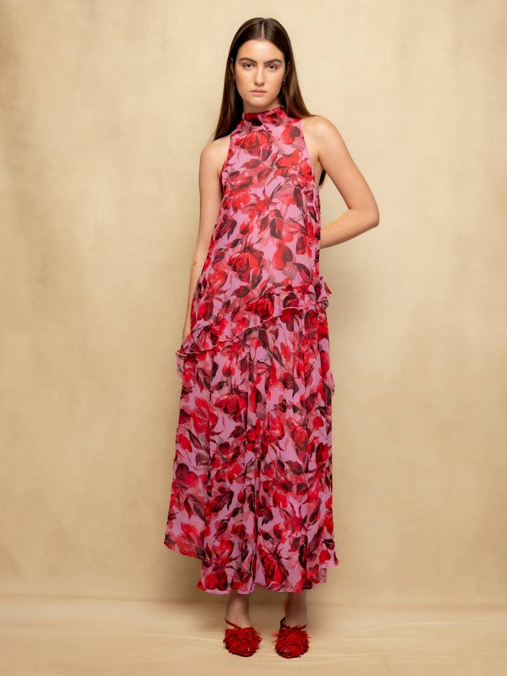 Lang Kjole med Halterhals Dafne for engroshandel hos NIZA