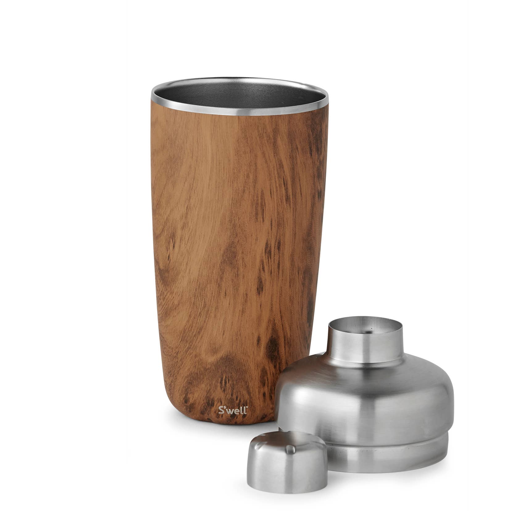 S'well - Wholesale Cocktail Shaker - Shaker Set with Jigger - Teakwood1
