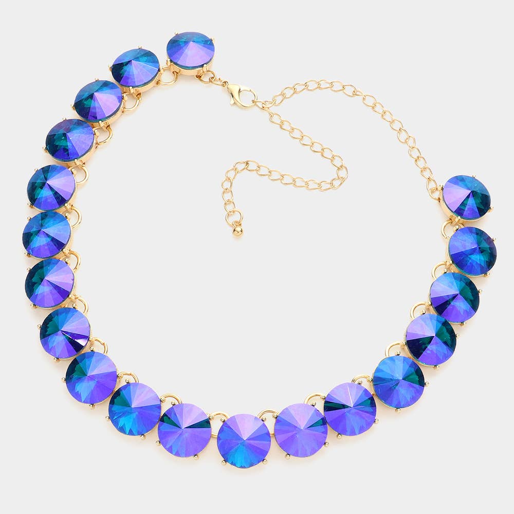 Sensibling Corp. - Wholesale Link & Chain Necklace - Round Stone Link Evening Necklace9