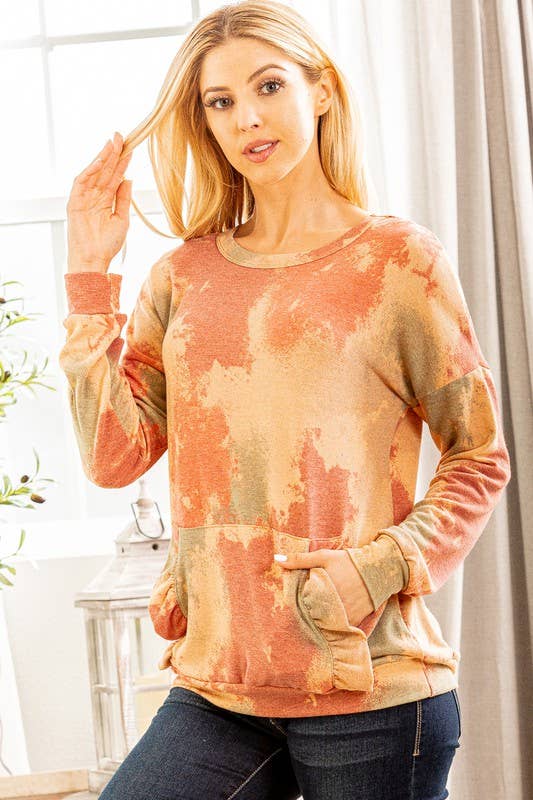 HEIMISH - Wholesale Tuniek - Dames - ET5138-10 MEERKLEURIGE TOP MET TIE-DYE-PRINT7