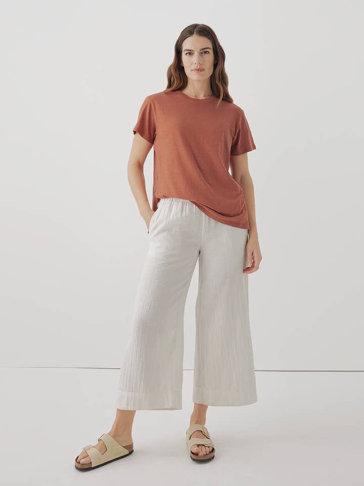 Mahogany Women's Featherweight Slub Oversized Tee for wholesale on Faire