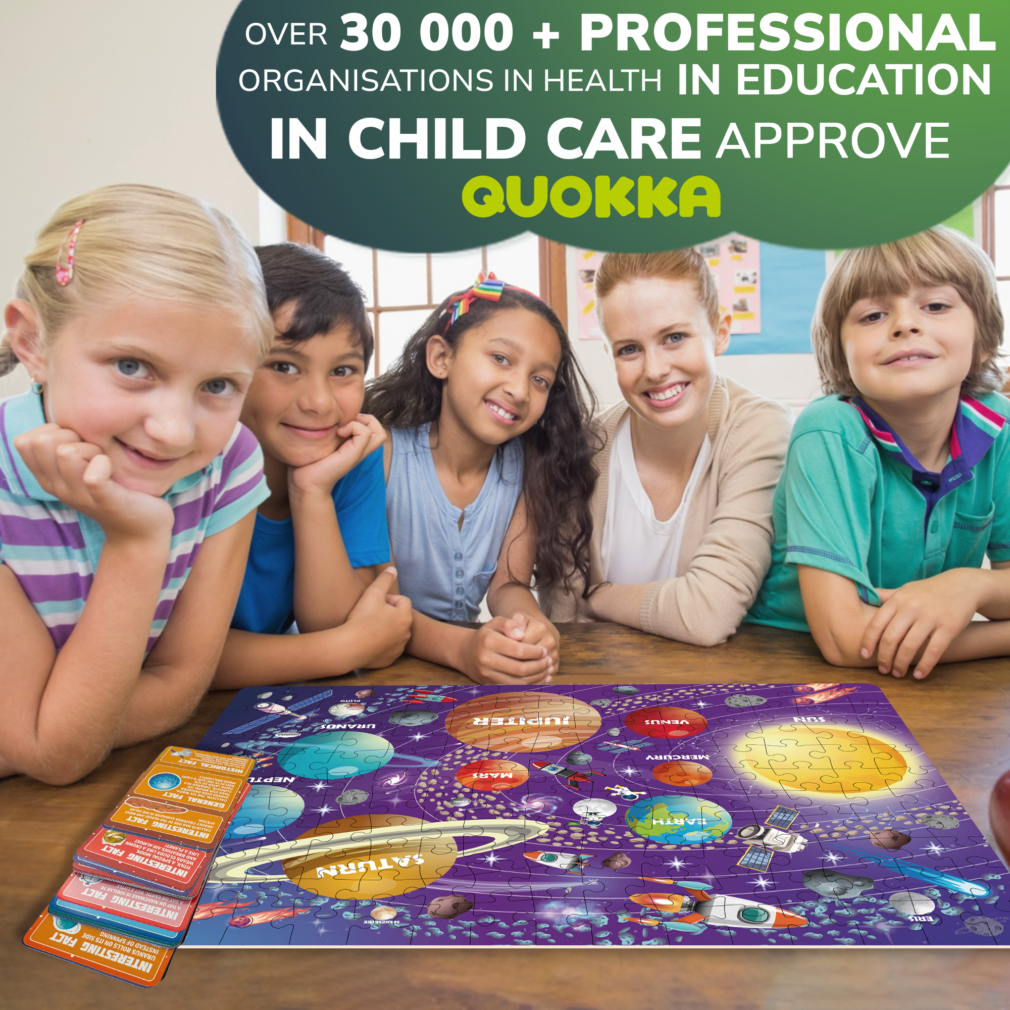 QUOKKA - Wholesale Puzzle - Kids - Learn Space 150-piece Puzzle with Question Cards5