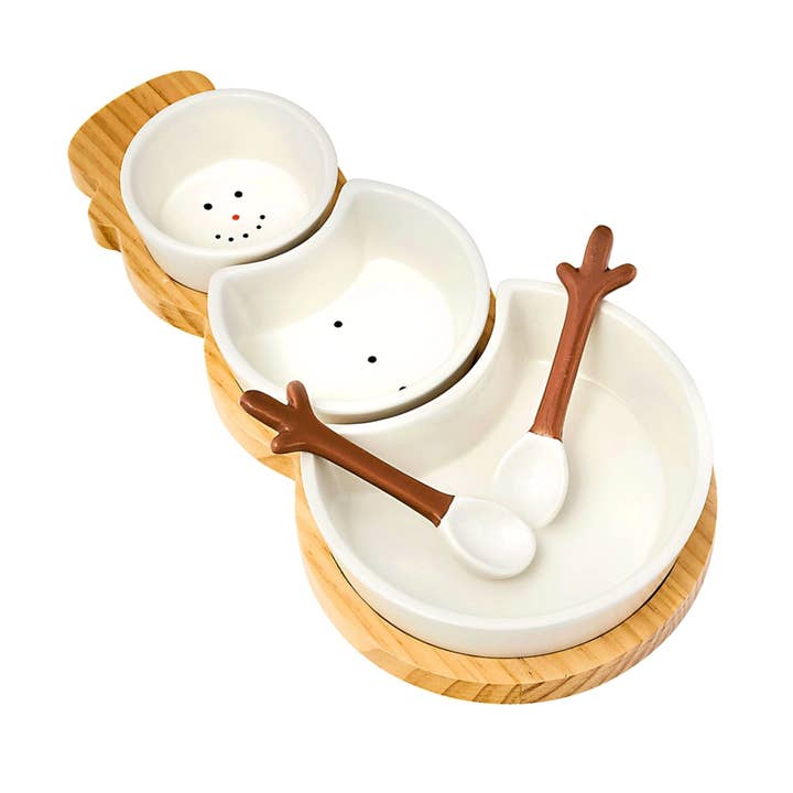 Holiday Snowman Appetizer Server for wholesale by Godinger