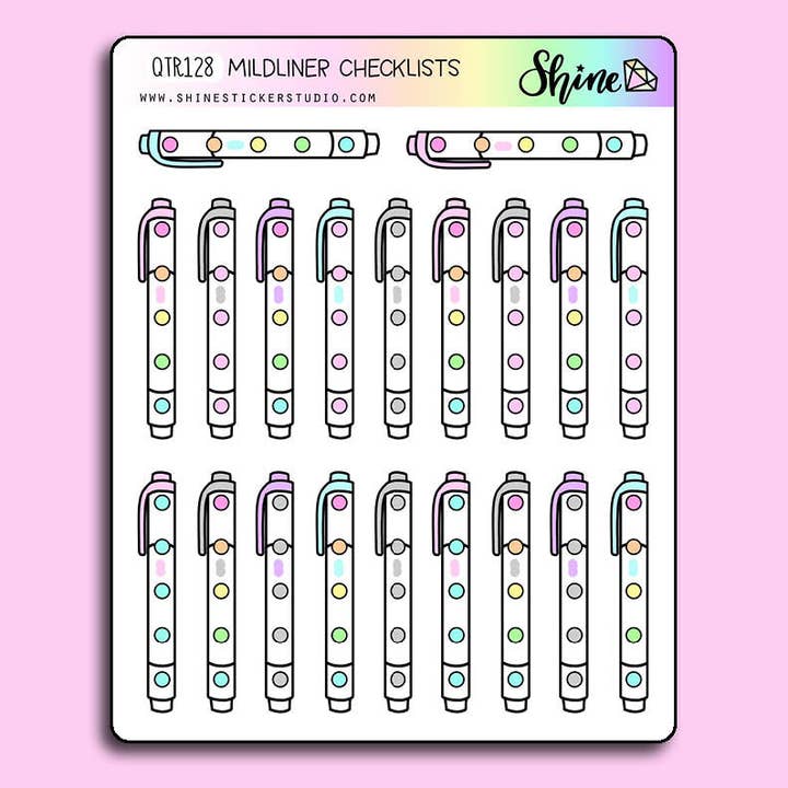 Shine Sticker Studio - Wholesale Sticker - Mildliner Checklist Stickers