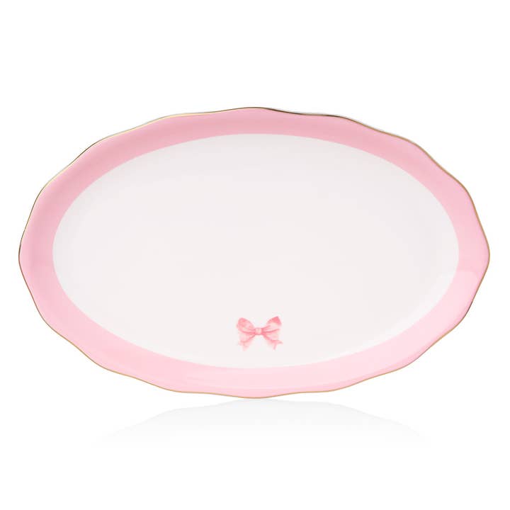 Godinger - Wholesale Platter - Coquette Pink Bow Platter