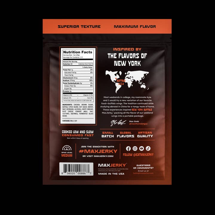 MaxJerky - Wholesale Jerky - New York Buffalo Chicken Jerky3