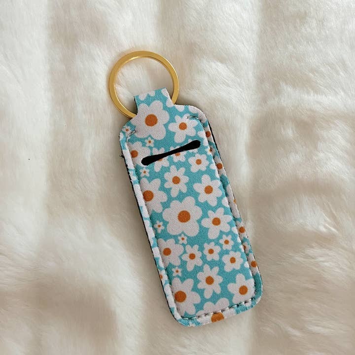 Elle Nicole - Venta al por mayor Estuches/soportes para bálsamos labiales - Porta llavero para bálsamo labial / pintalabios - Margarita azul