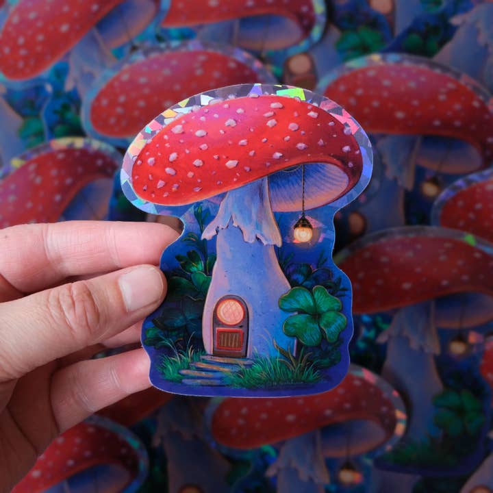 Autocollant Amanita House pour la vente par Nimasprout