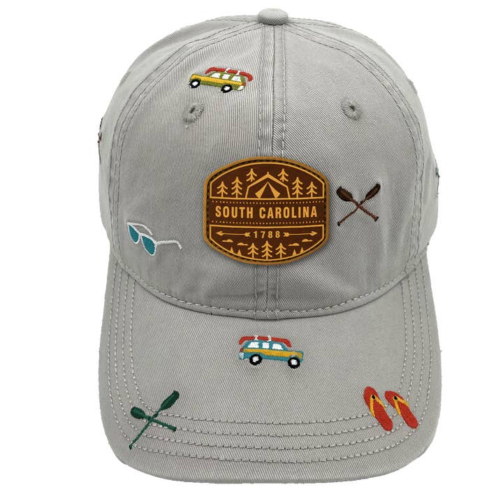 South Carolina Adventure Baseball Cap – Outdoor Embroidered Camping & Canoeing Design Hat for Travelers for wholesale by Northern Icons Creations INC