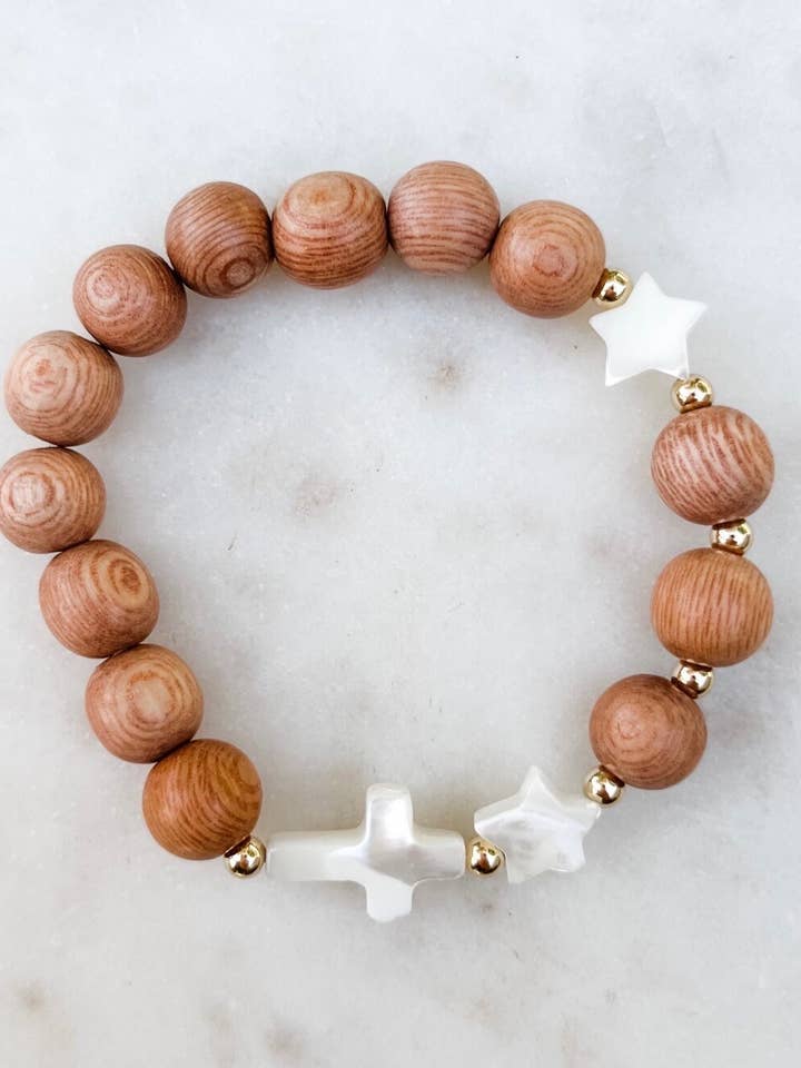 Mother-of-Pearl Rosary Bracelet for wholesale by SundayBeadCo