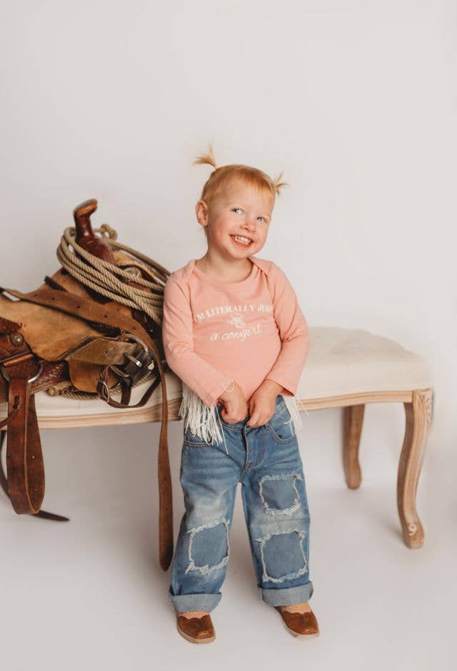 Shea Baby - Wholesale Bodysuit (Non-Footed) - Baby - Literally Just A Cowgirl LS Fringe Onesie, Size 0-2T 0