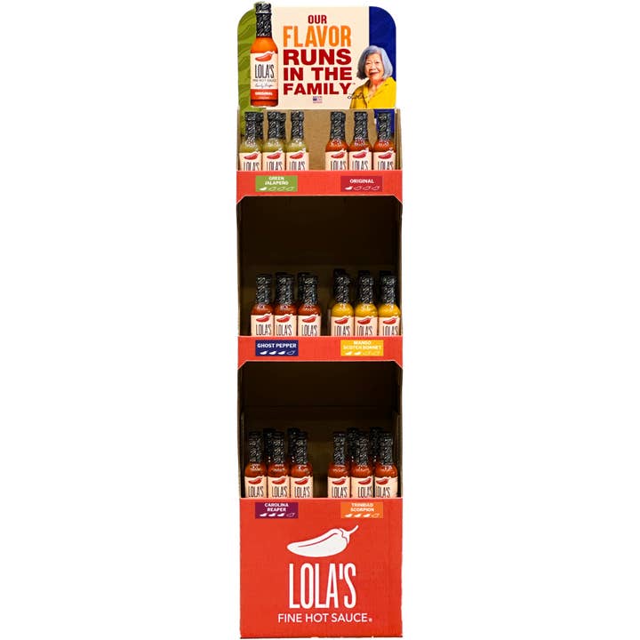 Lola's Fine Hot Sauce - Wholesale Hot Sauce - Lola's Hot Sauce Shipper - 72 ct.1