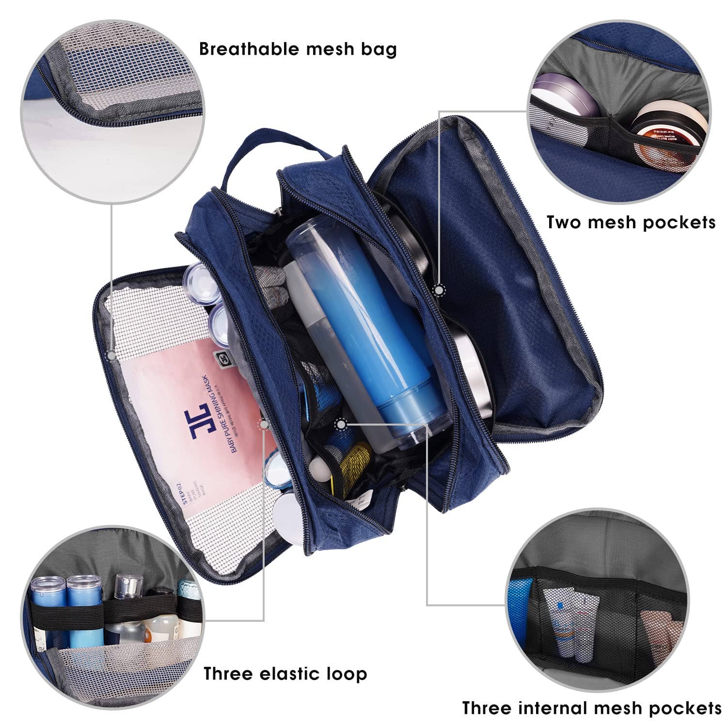 wandf - Wholesale Toiletry Bag - Unisex - Toiletry Bag Hanging Dopp Kit Water Resistant Shaving Bag74