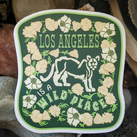 Los Angeles Is A Wild Place Vinyl Sticker for wholesale by LA Is Not A Desert