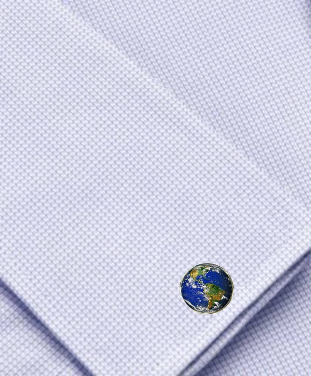 Bassin And Brown - Wholesale Cufflinks - Planet Earth Cufflinks - Blue.Green3