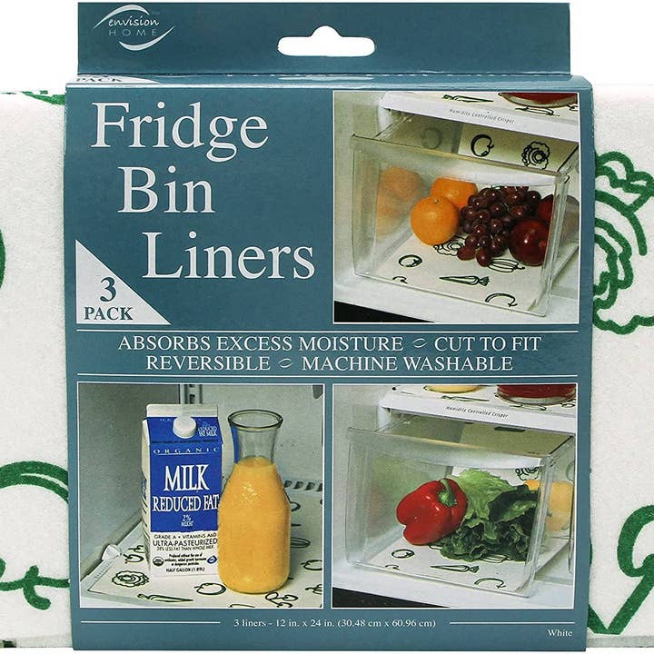 Fox Run Brands - Wholesale Food Storage Wrap/Bag - Envision Fridge Bin Liners, 3 Pack, 12" x 24"
