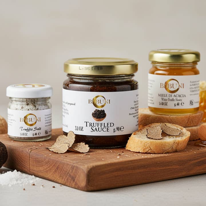 Ensemble de condiments à la truffe pour la vente par BABUNI Gourmet & Specialties