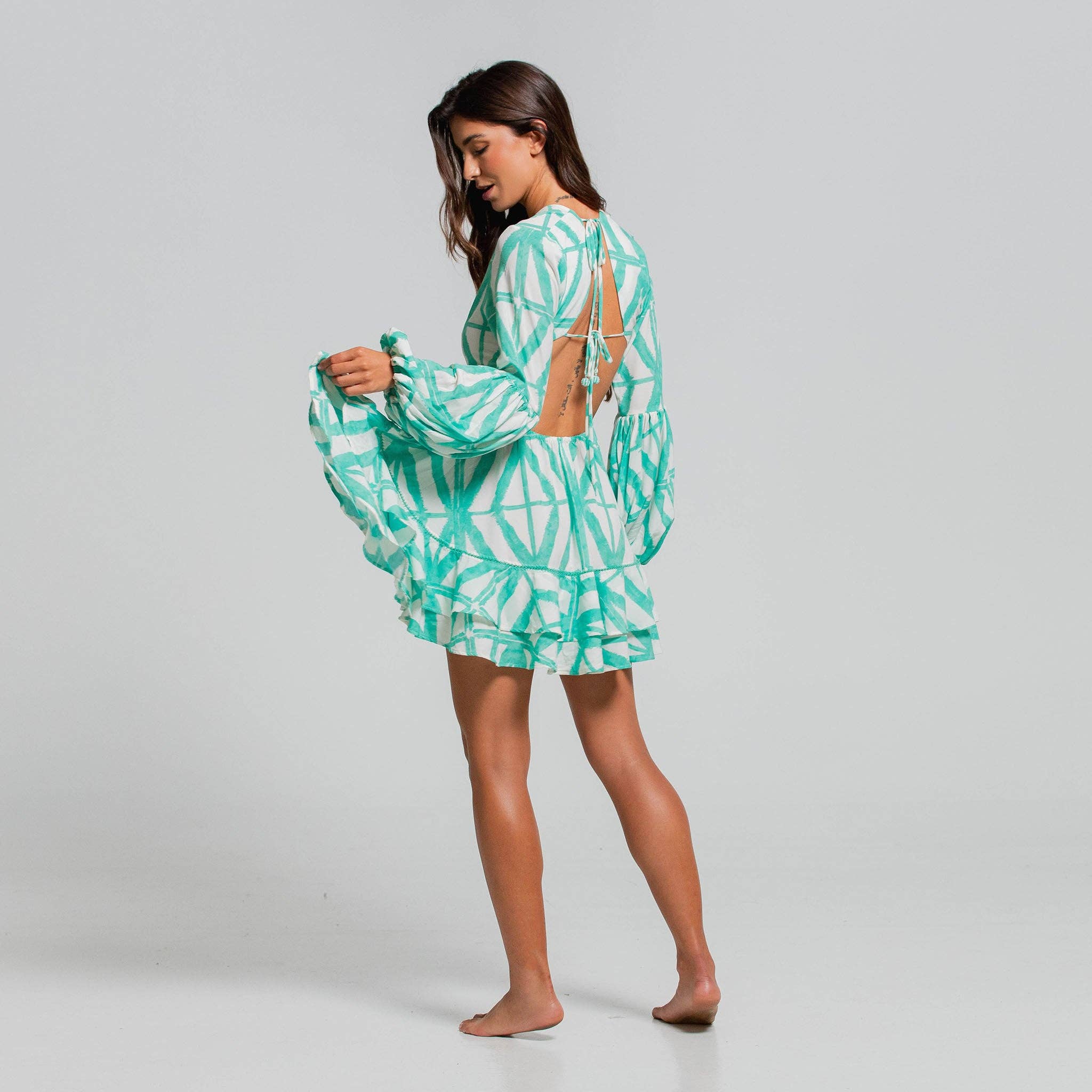  JELLYMINT MAYAN SHADES LONG SLEEVE SHORT DRESS for wholesale on Faire1