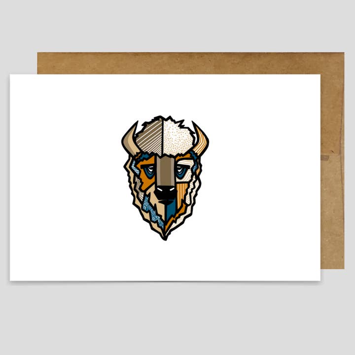 Kleurrijke Buffel - Wenskaart voor wholesale door Kevin & Kaia