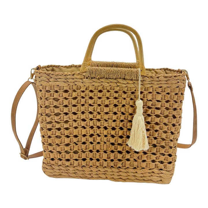 TAPA fashion - Wholesale Beach Bag - Rattan Beach Tote Shoulder Bag With Tassel BG4225-2.. (1pc)7