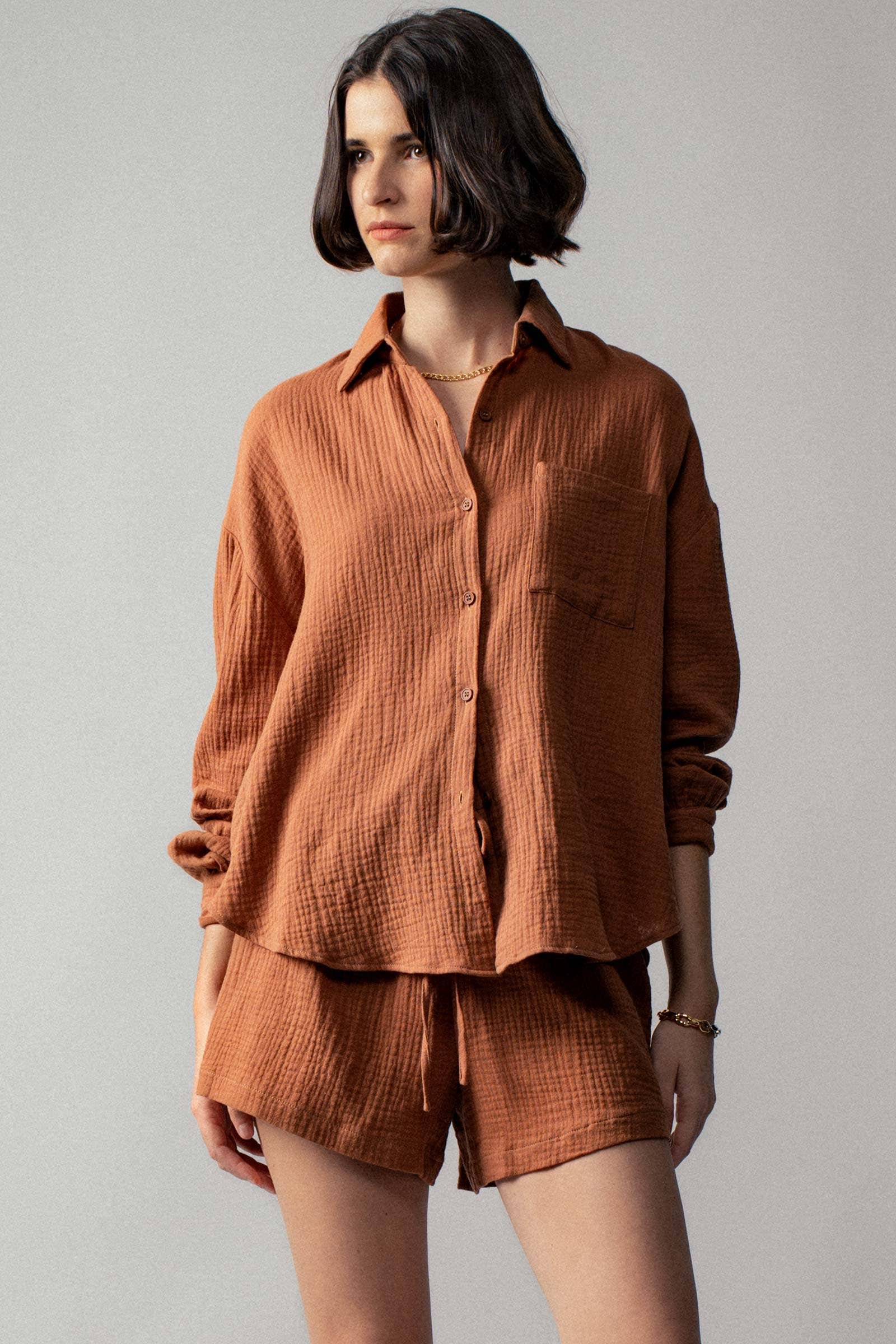 Urban Daizy - Wholesale Lounge Set - Women's - Crinkle Cotton Gauze Resort Button-Up Set27