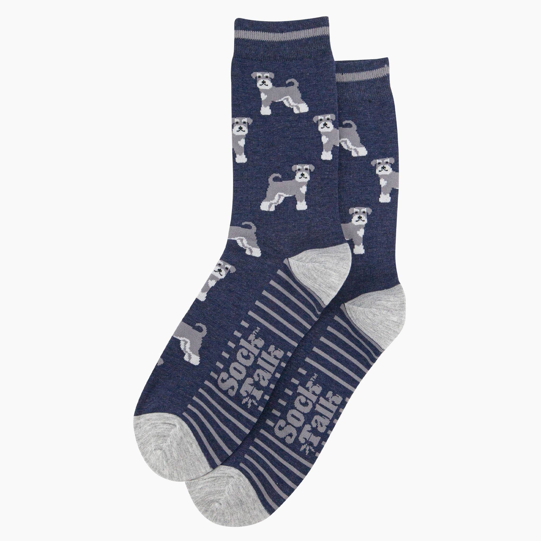 Sock Talk – wholesale Socks – Men's – Men's Bamboo Socks - Navy, Schnauzer1