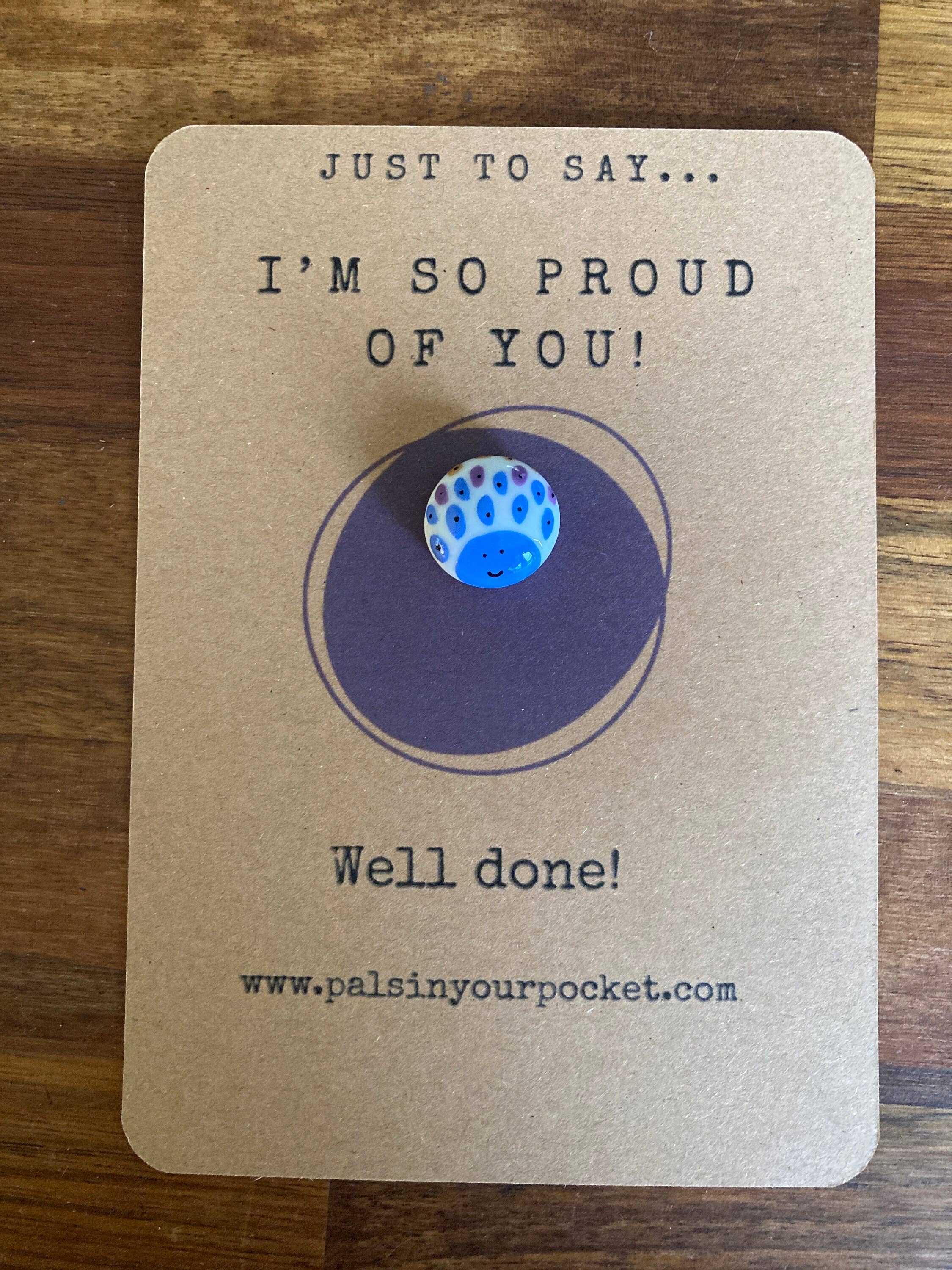 Pals in your Pocket – wholesale Keepsake coin/token – Well done card. Proud of you. Congrats. Peacock. Bird charm.0