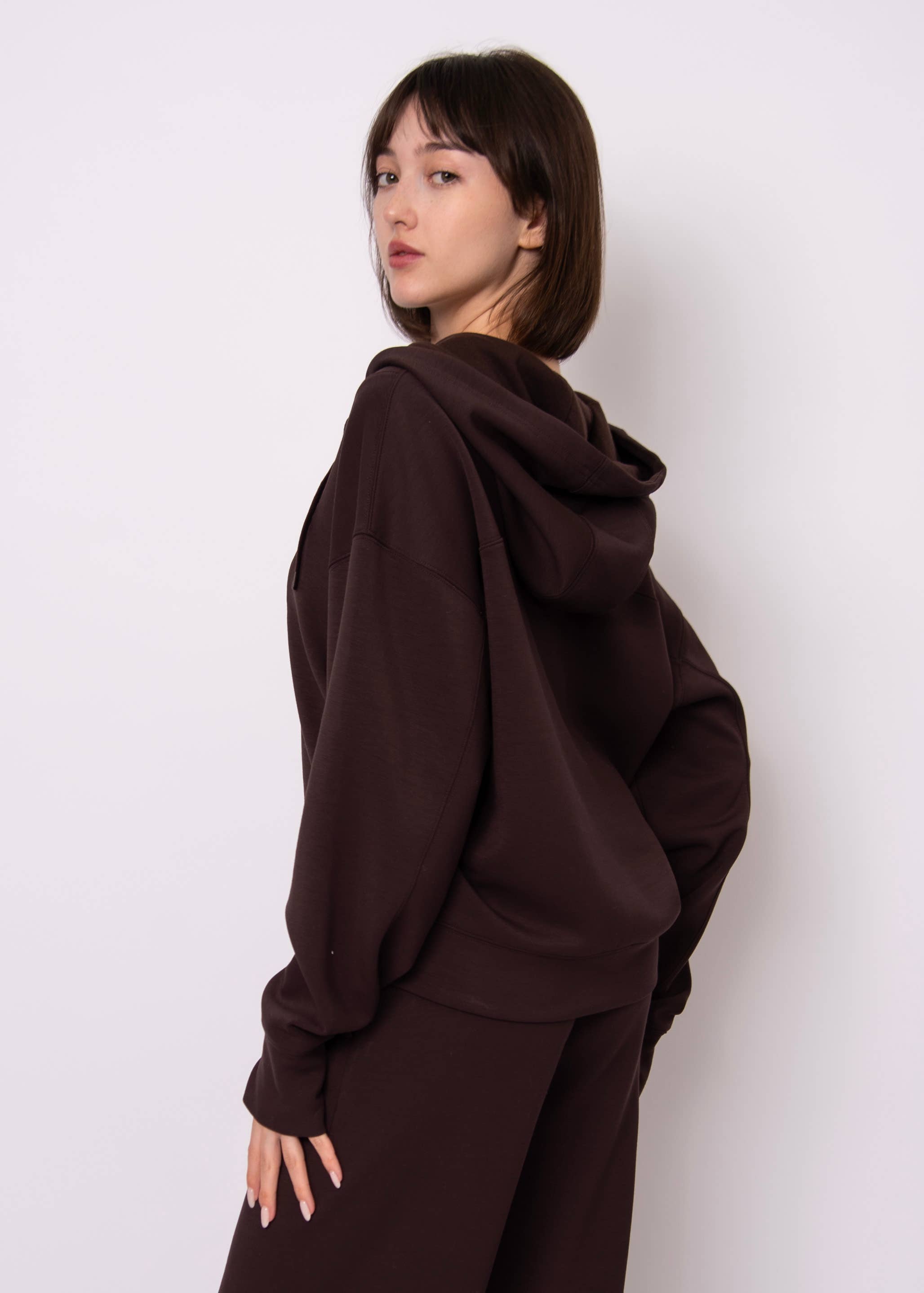 RD Style - Wholesale Hoodie - Women's - SALLIE SOFT KNIT LS SNAP FRONT HOODIE-77T247S1