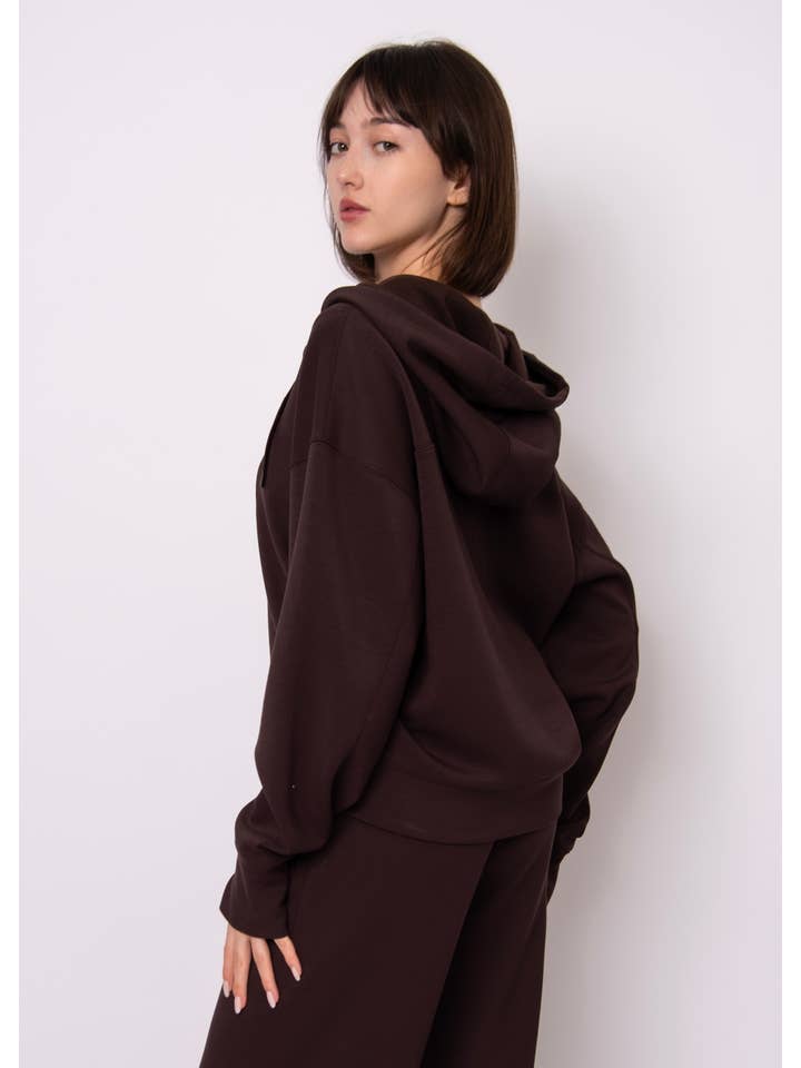 RD Style - Wholesale Hoodie - Women's - SALLIE SOFT KNIT LS SNAP FRONT HOODIE-77T247S1