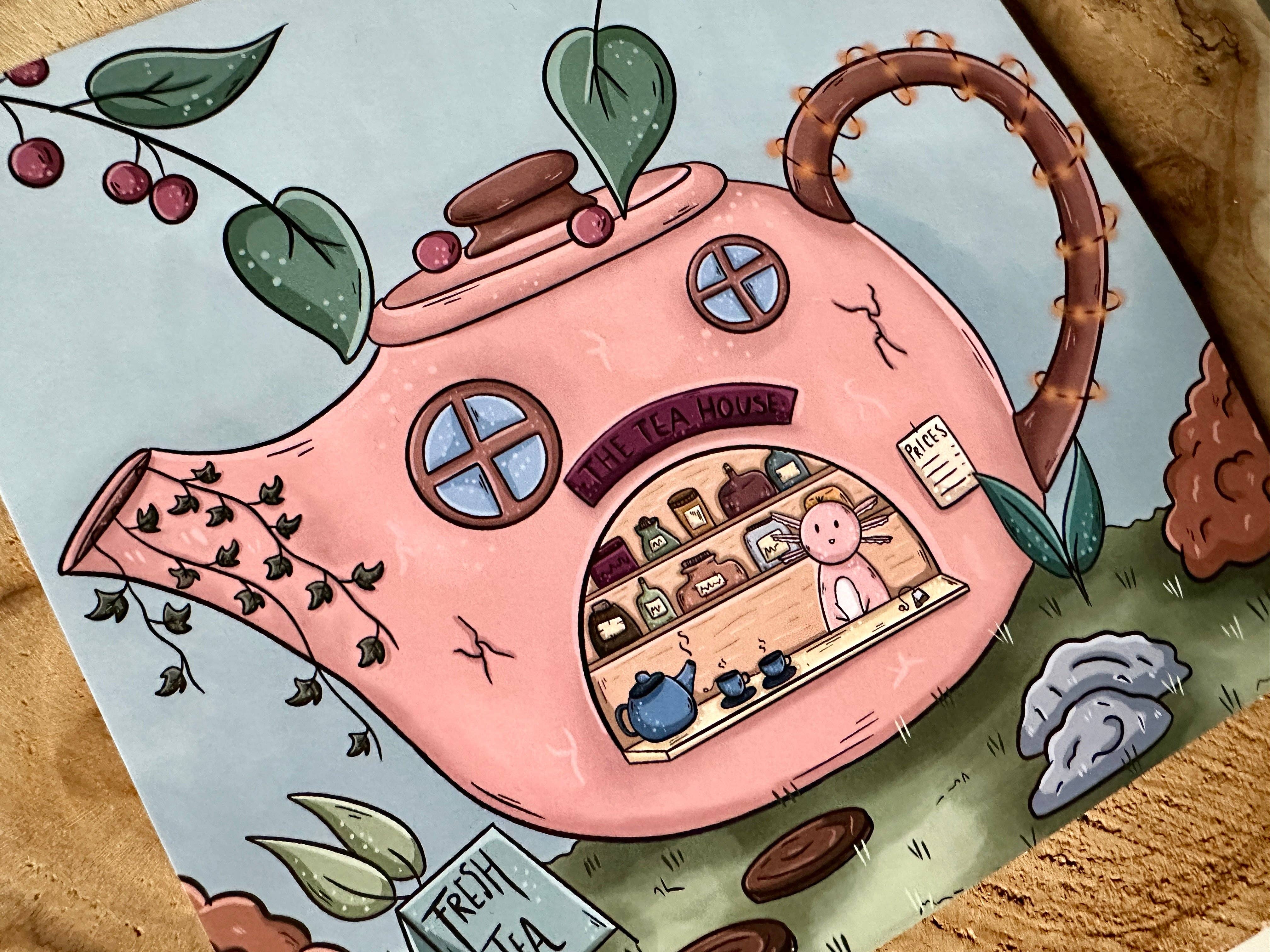 Magic&Books - Wholesale Postcard - Axolotl's Tea Store Postcard2