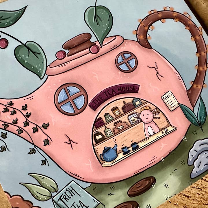 Magic&Books - Wholesale Postcard - Axolotl's Tea Store Postcard2