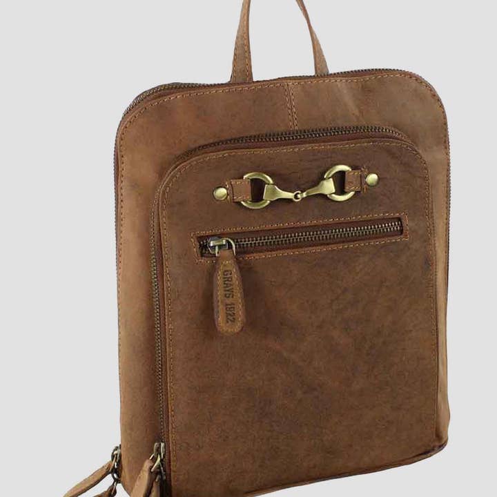 Edith Rucksack with Snaffle in Hunter Leather for wholesale by Grays 1922