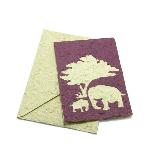 Cartão de felicitações com mamãe e bebê elefante- PooPooPaper por atacado de SO Original