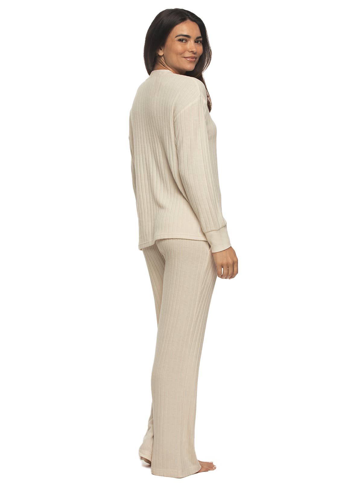 Crystal Gray CYG  Serena Brushed Rib V-neck Pullover and Pants Set - CrystalGr for wholesale on Faire2