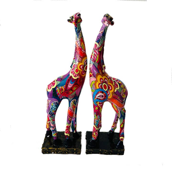 Resin Craft Floral Giraffe Table Top for wholesale by Supreme Housewares