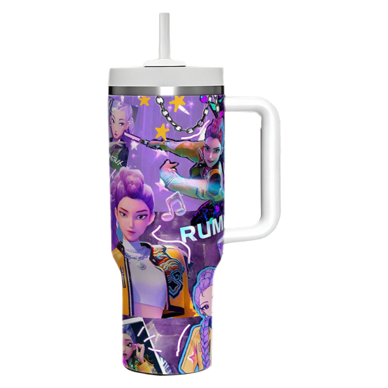Auraquise - Wholesale Insulated Mug/Tumbler - KPOP Demon Hunters 40oz Insulated Tumbler with Handle and Straw Car Travel Mug, Hot & Cold Stainless Steel Cup9