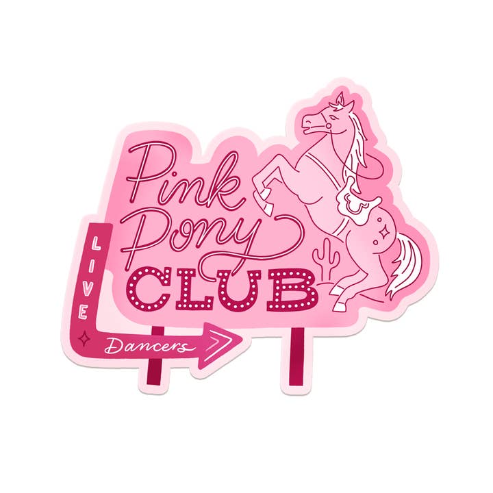 A Fink & Ink - Wholesale Sticker - Pink Pony Club Vintage Sign Vinyl Sticker