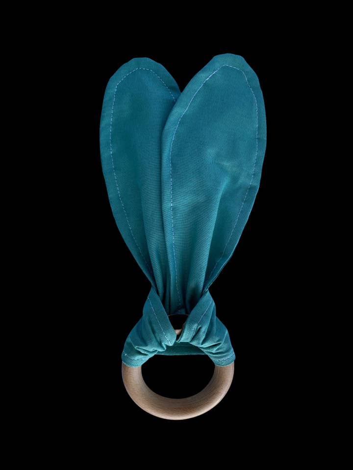 Sage Wooden Teething Crinkle Paper Ring for wholesale by Made by Gabbee