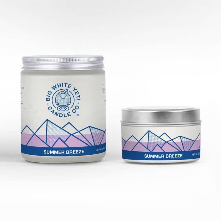 Big White Yeti - Wholesale Jar/Filled Candle - Summer Breeze Soy Candle - 6oz tin or 8oz glass2