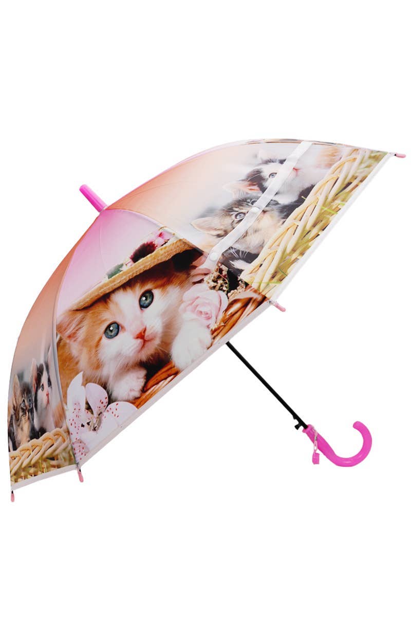 COME MOSTRATO Ombrello Traslucido in Eva con Stampa di Gattini e Cuccioli per Bambini in vendita all'ingrosso su Faire2