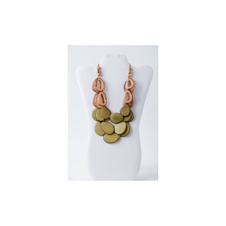 TaguArtsy - Wholesale Bib Necklace - Remy – Vibrant Tagua Necklace with Loop Accents