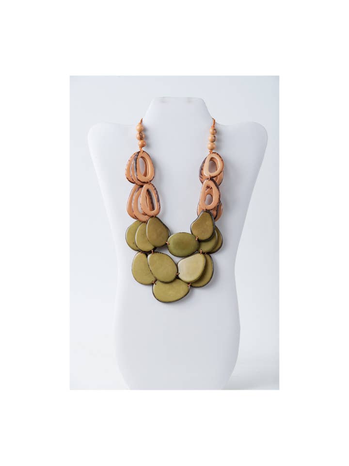 Remy – Lebendige Tagua-Halskette mit Schlaufenakzenten für den Großhandel von TaguArtsy
