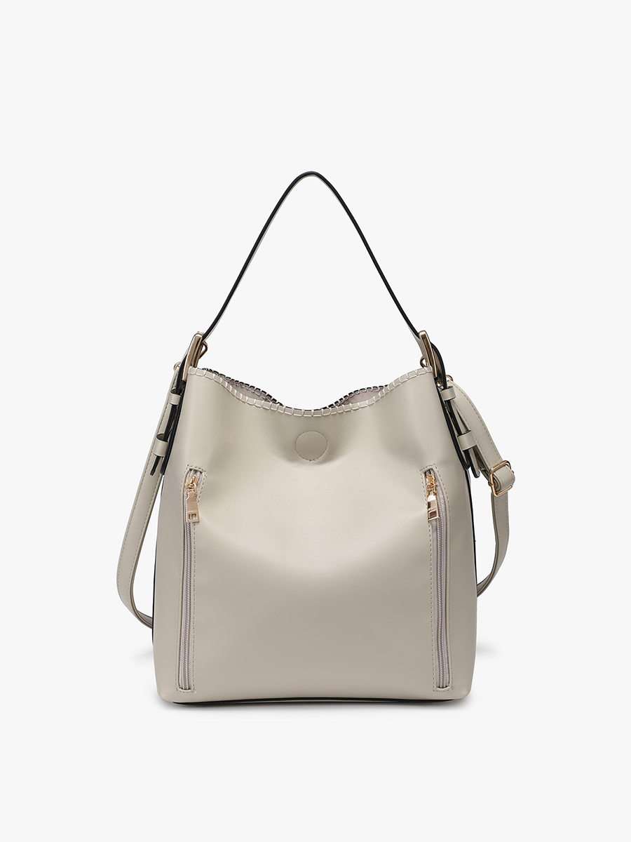 Jen & Co. - Wholesale Schoudertas - Dames - Jen & Co. M1816A Alexa 2-in-1 hobo tas met dubbele ritssluitingen11